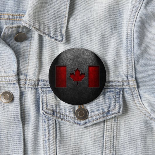 Canadese vlag Stone Texture Ronde Button 7,6 Cm (In situ)