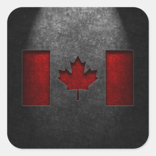 Canadese vlag Stone Texture Vierkante Sticker