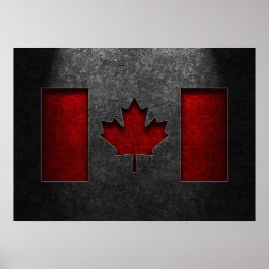 Canadese Vlag Stone Textuur Repost Poster (Voorkant)
