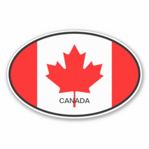 Canadese vlag van Canada ovale vinyl auto sticker