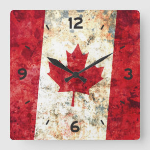 Canadese vlag vierkante klok