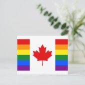 Canadese vlag voor de regenboog briefkaart (Staand voorkant)