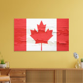 Canadese vlag Weathered Paint Canvas Afdruk (Insitu (Woonkamer))
