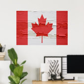 Canadese vlag Weathered Paint Poster (Thuiskantoor)