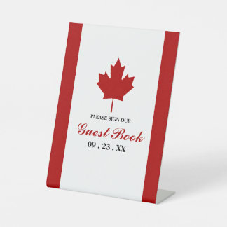 Canadese vlag Wedding Reclamebord Met Voetstuk