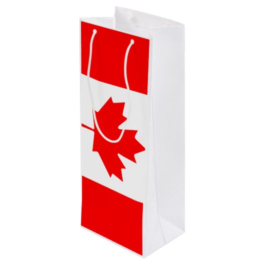 Canadese vlag wijn cadeautas (Achterkant Gekanteld)
