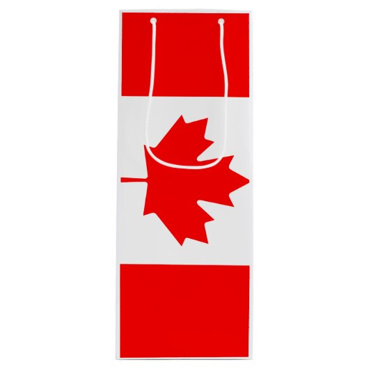 Canadese vlag wijn cadeautas (Voorkant)