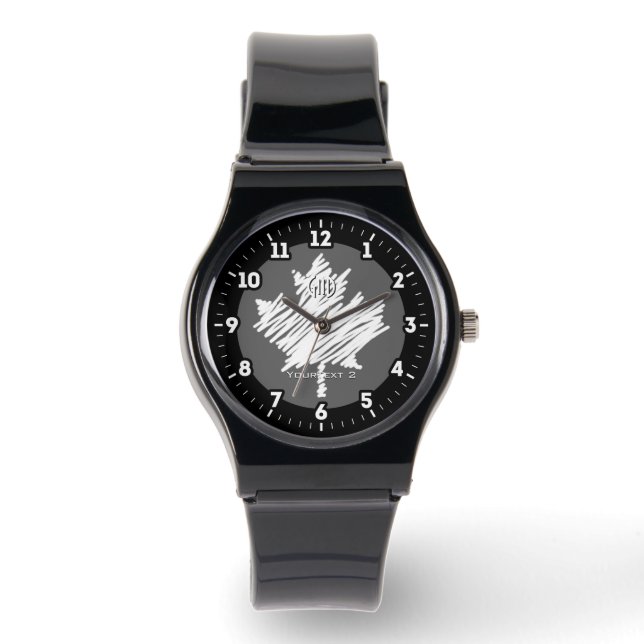 Canadese vlag wit esdoornblad personaliseren het o horloge (Voorkant)