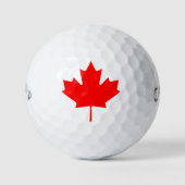Canadese vlaggen met rode maple Leaf Golf Balls Golfballen (Voorkant)