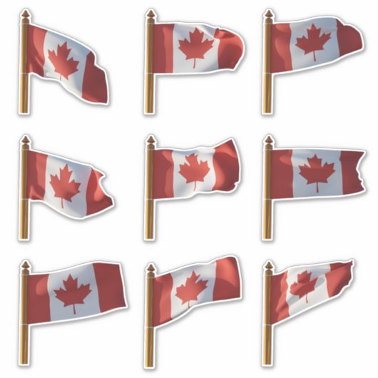 Canadese Vlaggen Vliegende Serie IV Sticker (Voorkant)