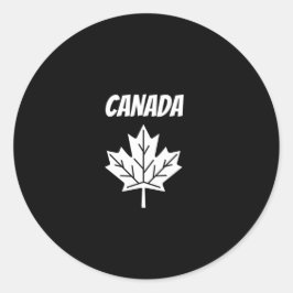 Canadese vlaggenblad ronde sticker