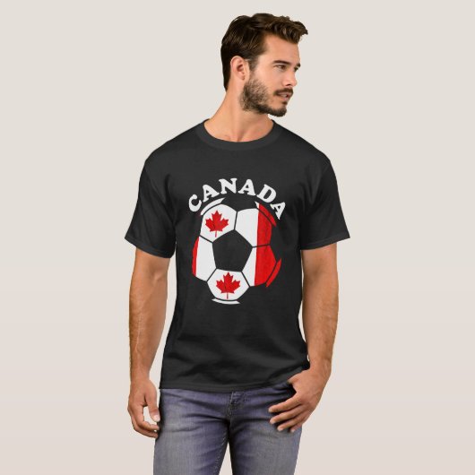 Canadese Voetbal Canadese vlag T-shirt (Voorkant volledig)