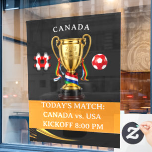 Canadese Voetbal Draagbare 2026 Wereldwijde Spel Raamsticker