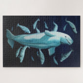 Canadese walviskunst Puzzles - Beluga Whales Legpuzzel (Horizontaal)