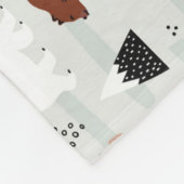 Canadese wilde dieren patroonmoes Beer Fox Wolf Fleece Deken (Hoek)