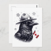 Canadese Winter Raven Briefkaart (Voorkant / Achterkant)