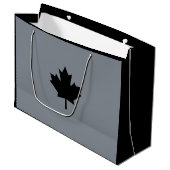 Canadese zwarte lederen stijl groot cadeauzakje (Voorkant Gekanteld)