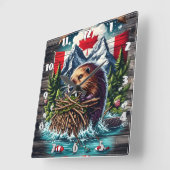 Canadian Beaver beroemd gemaakt door Snowy Peaks Vierkante Klok (Hoek)