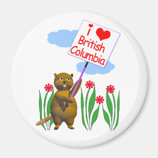 Canadian Beaver Loves British Columbia Magneet