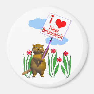 Canadian Beaver Loves New Brunswick Magneet