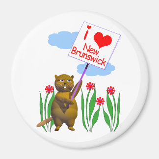 Canadian Beaver Loves New Brunswick Magneet