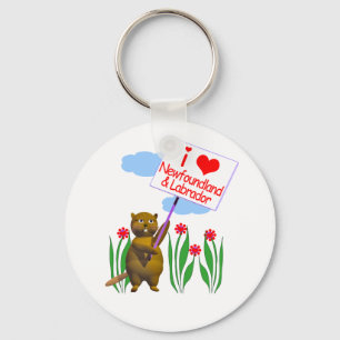 Canadian Beaver Loves Newfoundland, Labrador Sleutelhanger