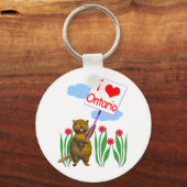 Canadian Beaver Loves Ontario Sleutelhanger (Voorkant)