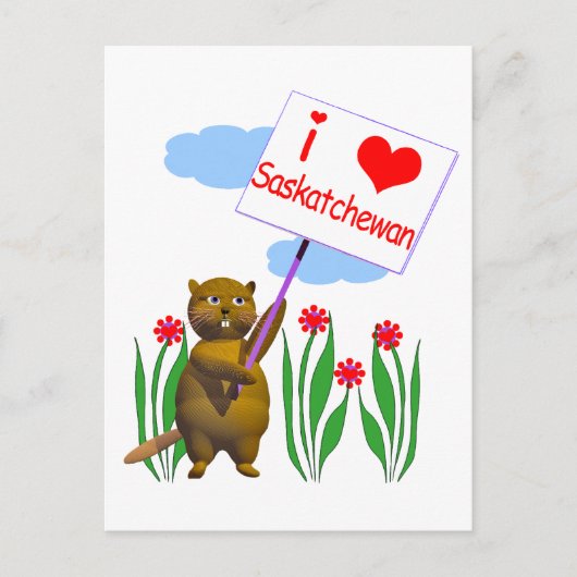Canadian Beaver Loves Saskatchewan Briefkaart (Voorkant)