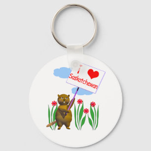 Canadian Beaver Loves Saskatchewan Sleutelhanger