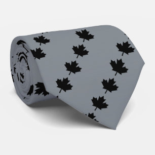 Canadian Black Maple Leaf Graphic Stropdas