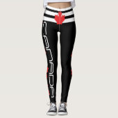 CANADIAN FLAG BLACK LEGGINGS HAVIC ACD (Voorkant)