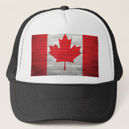 Canadian Flag Brick Wall Canada Maple Hat Trucker Pet