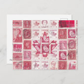 Canadian Flag Briefkaart - Stamp Collage! (Voorkant / Achterkant)