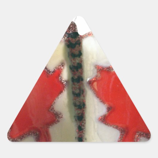 Canadian Flag Butterfly Design Driehoek Sticker (Voorkant)