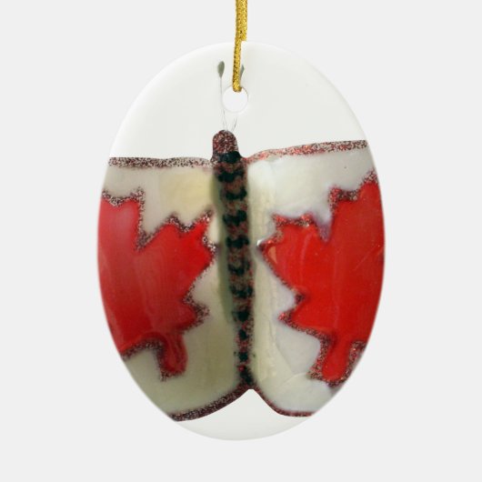 Canadian Flag Butterfly Design Keramisch Ornament (Voorkant)