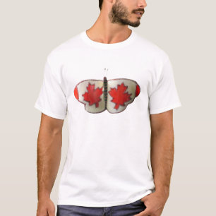 Canadian Flag Butterfly Design T-shirt