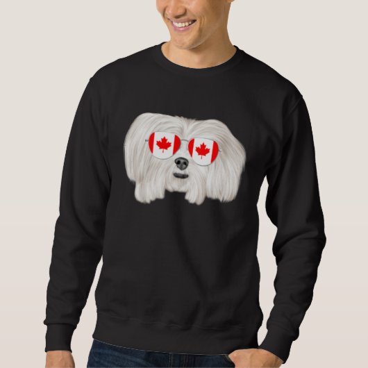 Canadian Flag Maltese Dog Canada Pocket Trui (Voorkant)