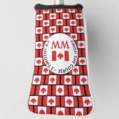 CANADIAN Flag Personalized MONOGRAM Putter Golfheadcover (Draai 90)