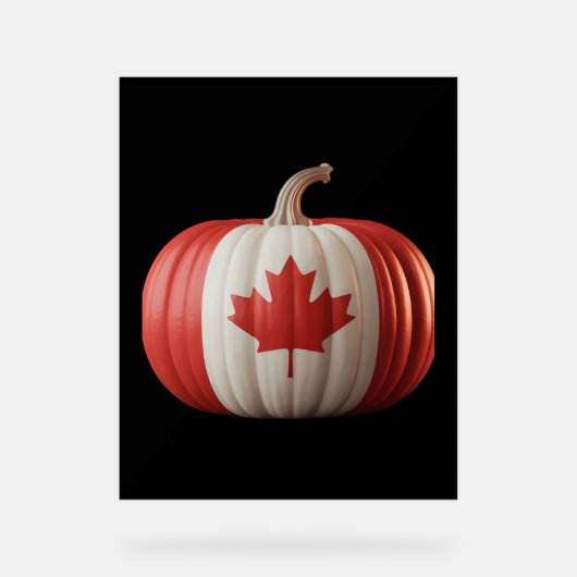 Canadian Flag Pumpkin Maple Leaf Thanksgiving Over Acryl Bord (Voorkant)