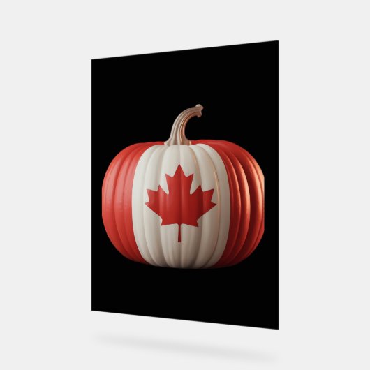 Canadian Flag Pumpkin Maple Leaf Thanksgiving Over Acryl Bord (Hoek)
