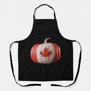 Canadian Flag Pumpkin Maple Leaf Thanksgiving Over Schort