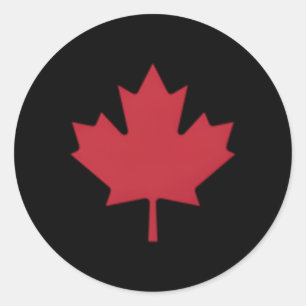 Canadian Flag Red Maple Leaf Canada Day Ronde Sticker