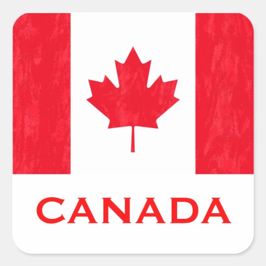 CANADIAN FLAG VIERKANTE STICKER (Voorkant)