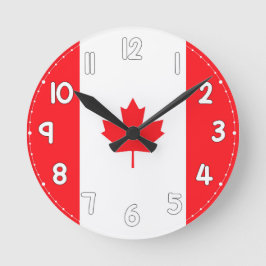 Canadian Flag Wall Clock - Flag of Canada Ronde Klok