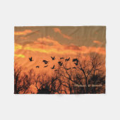 Canadian Geese Sunset Silhouette Fleece Deken (Voorkant (Horizontaal))