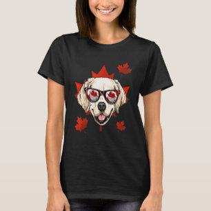 Canadian Golden Retriever Maple Tree Leaf Canada F T-shirt