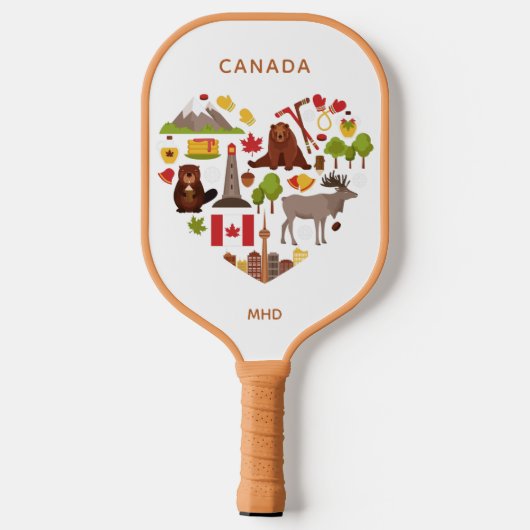 Canadian Love Custom Monogram Pickleball Paddle (Achterkant)