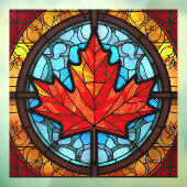 Canadian Maple Leaf Glas in lood Raamsticker (Vel 3)