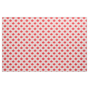 Canadian Maple Leaf Rood en Wit Diamant Patroon Stof