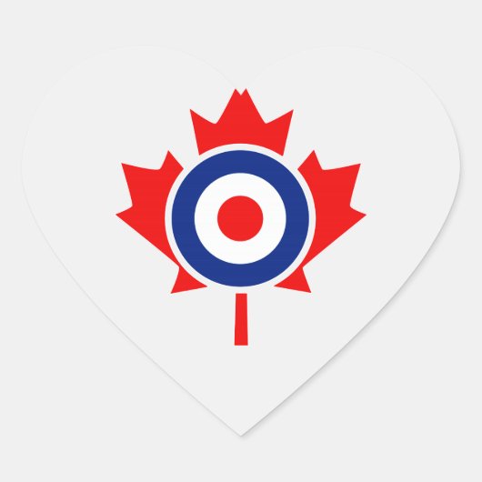 Canadian Maple Leaf Roundel Mod Badge Hart Sticker (Voorkant)